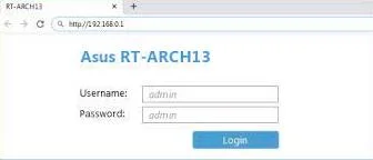 Login to the ASUS RT-ACRH13