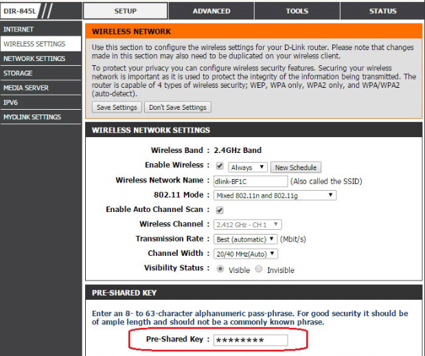 D-Link Wireless Password