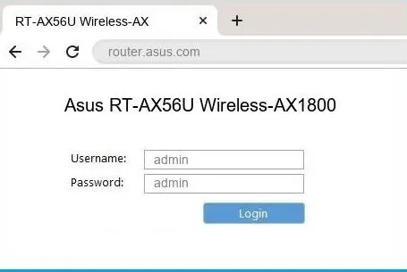 access asus router login page