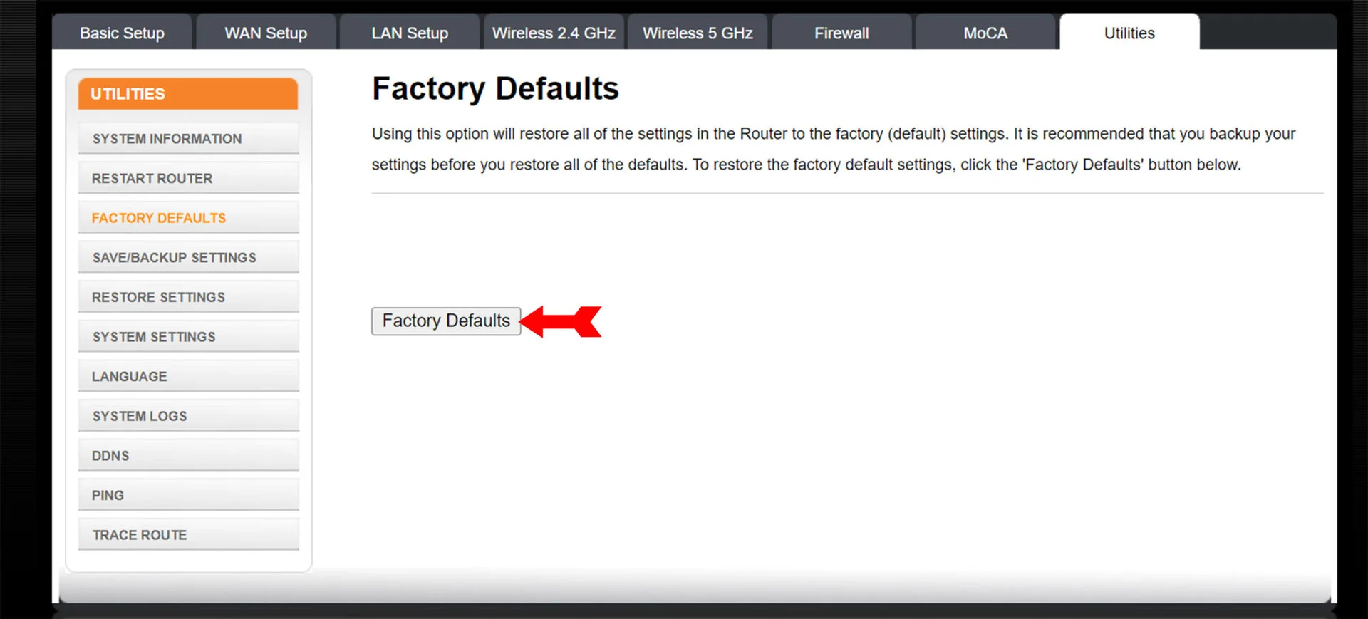 Factory Default