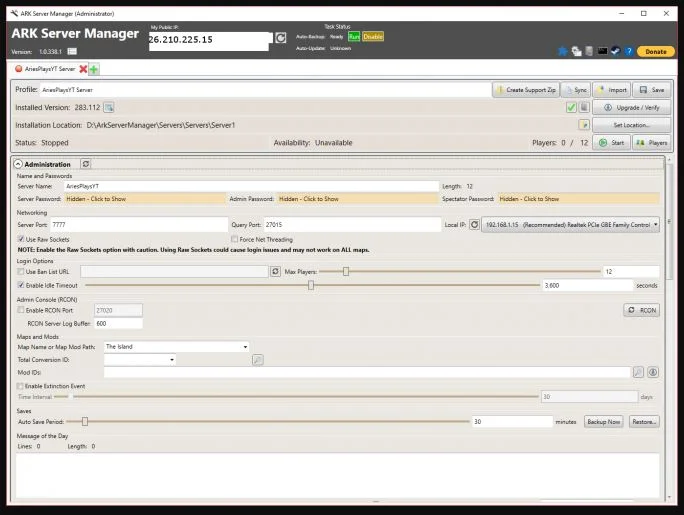 ark port forwarding