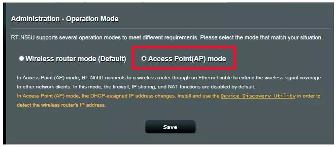 asus router as access point