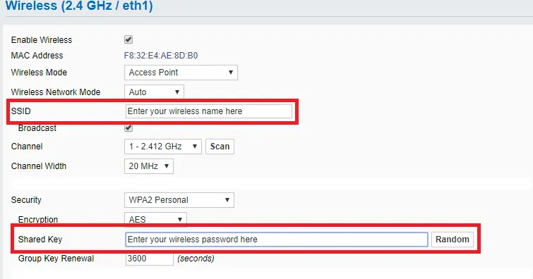 SSID details