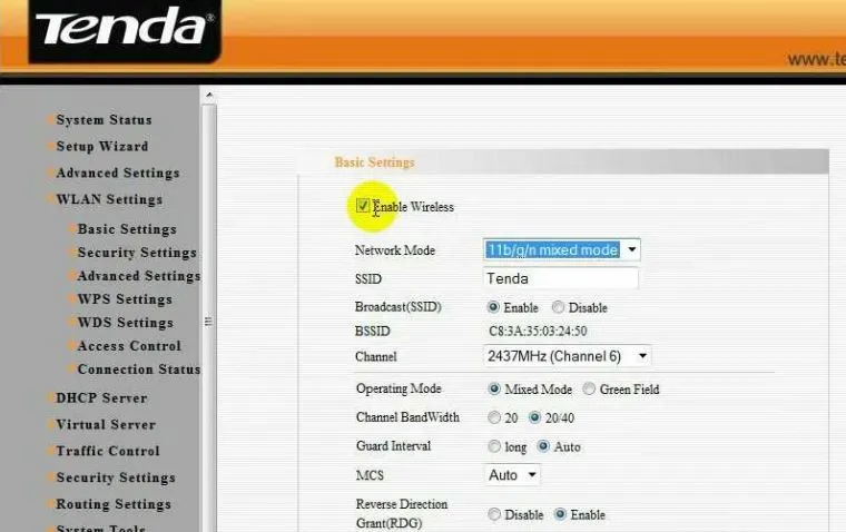 tenda wifi not working